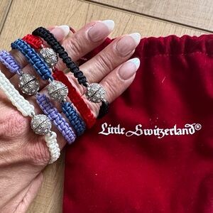 Little Switzerland Stackable Bracelets w/ Magnetic Crystal closure set of 4 NIB